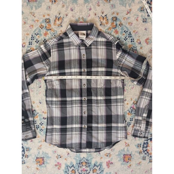 The North Face Womens Plaid Button-Up Flannel Shirt Black/White/Purple - Small - Picture 7 of 12